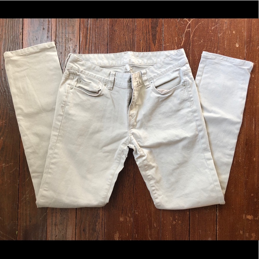 Ann Taylor Loft Modern Straight Tan Skinny Pant